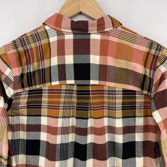 MADEWELL Shirt Women S Flannel Classic Ex-Boyfriend Seconda Plaid Button Up Pink - Picture 8 of 14